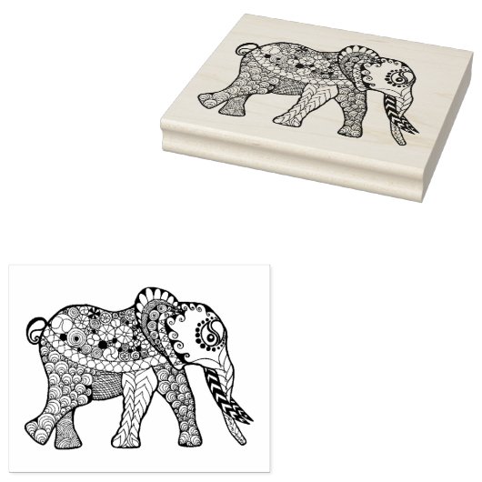 Elephant Doodle Gummistempel (Stempel)