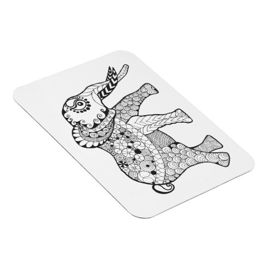 Elephant Doodle Magnet (Rechte Seite)