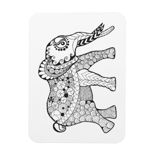 Elephant Doodle Magnet (Vertikal)