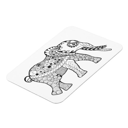 Elephant Doodle Magnet (Linke Seite)