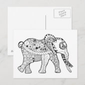 Elephant Doodle Postkarte (Vorne/Hinten)