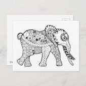 Elephant Doodle Postkarte (Vorne/Hinten)