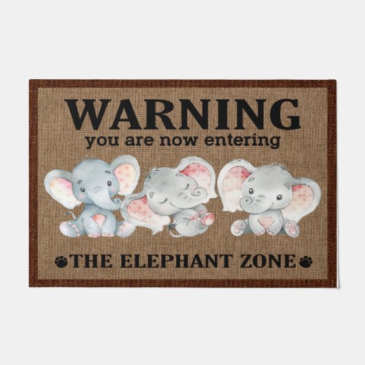 Elephant Doormat, Elephant Lovers Welcome Mat Gift Fußmatte (Vorderseite)