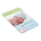 Elephant Dream Baby Boy Geburtsankündigung Magnet (Rechte Seite)