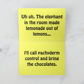 Elephant Drink Lemonade Support Card Karte (Innenseite)