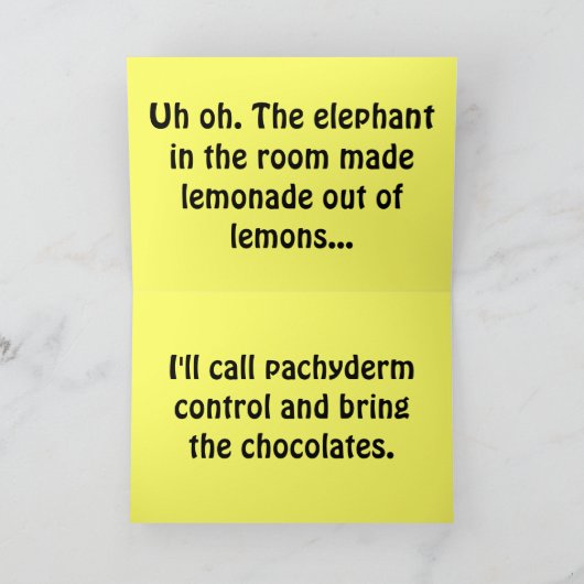 Elephant Drink Lemonade Support Card Karte (Innenseite)
