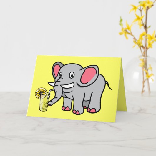 Elephant Drink Lemonade Support Card Karte (Gelbe Blume)