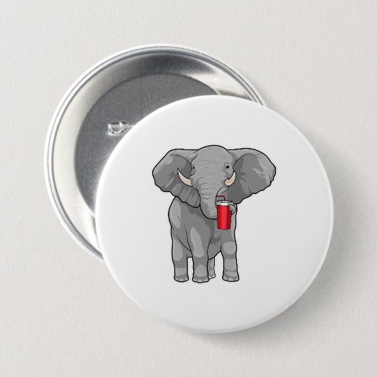Elephant Drinking mug Button (Vorne & Hinten)