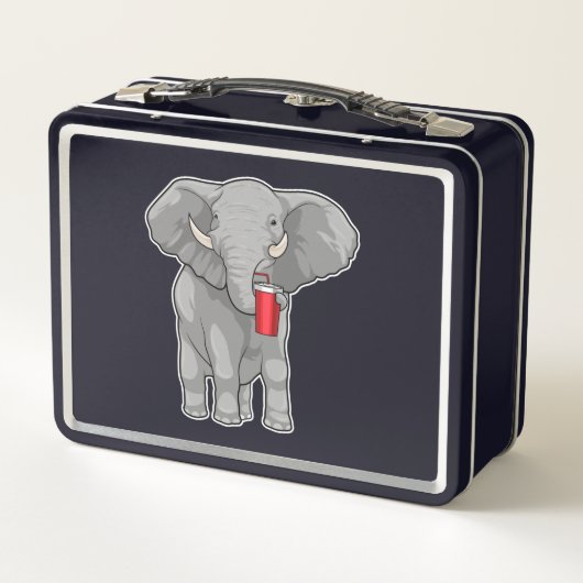 Elephant Drinking mug Metall Brotdose (Rückseite)