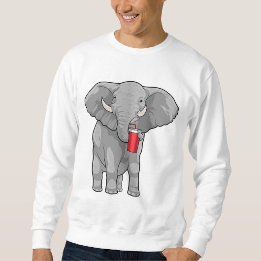 Elephant Drinking mug Sweatshirt (Vorderseite)