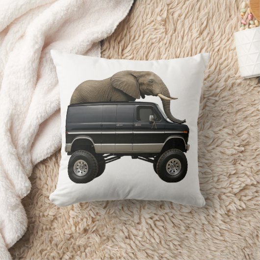 Elephant Driving 4x4 Van Kissen (Decke)