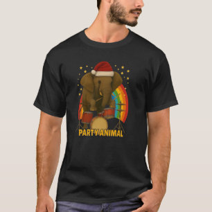 Elephant Drummer PARTY ANIMAL Rainbow Edition T-Shirt