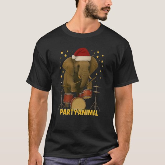 Elephant Drummer T - Shirt - PARTY ANIMAL (Vorderseite)