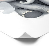 Elephant Dschungel Kinderzimmer Wine Art Poster (Ecke)