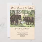 Elephant Dschungle Gender Neutral Baby Dusche by M Einladung (Vorderseite)