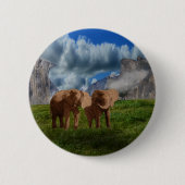 Elephant Duo Ölfarbe, Button-Abzeichen Button (Vorderseite)