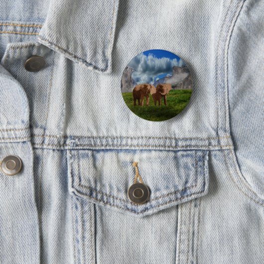 Elephant Duo Ölfarbe, Button-Abzeichen Button (Beispiel)