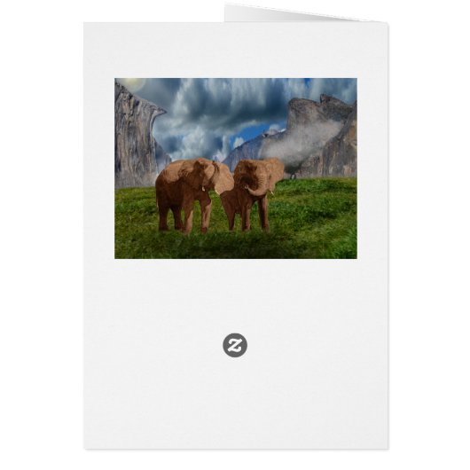 Elephant Duo Ölfarbe, Geburtskarte (Hinten)