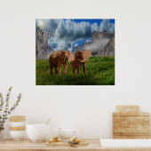 Elephant Duo Ölfarbe, Poster (Küche)