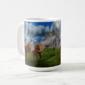 Elephant Duo Ölfarbe, Tasse des Kaffees (Vorderseite Links)