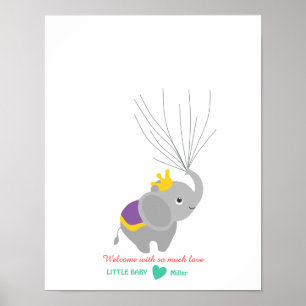 Elephant Dusche - Daumendruck Poster