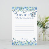 Elephant Dusty Blue Baby Shower Ratschläge für Elt (Stehend Vorderseite)