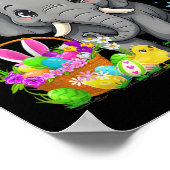 Elephant Easter Egg Hunt Bunny Oar Elephant Happy Poster (Ecke)