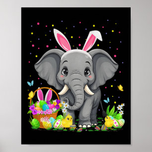 Elephant Easter Egg Hunt Bunny Oar Elephant Happy Poster