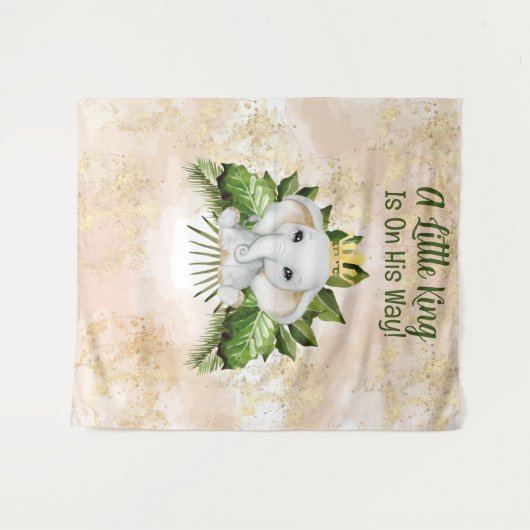 Elephant ein kleiner König ist auf dem Weg zur Bab Wandteppich (Vorderseite (Horizontal))