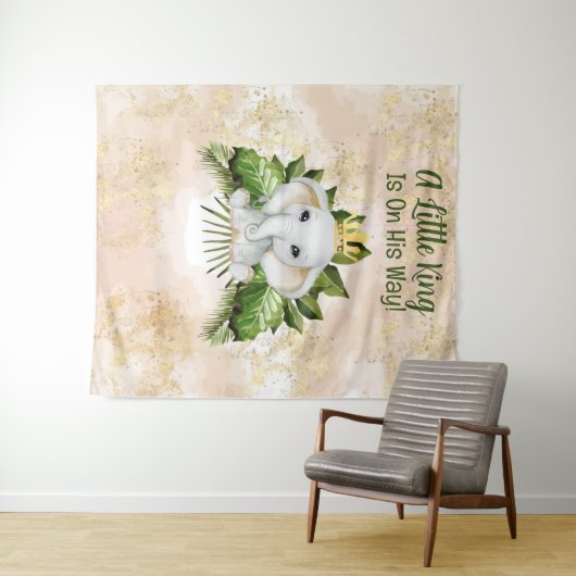 Elephant ein kleiner König ist auf dem Weg zur Bab Wandteppich (Beispiel (Horizontal))