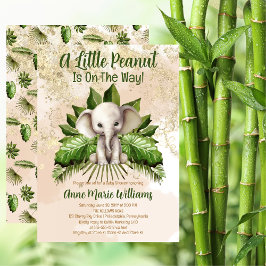 Elephant, eine kleine Erdnuss ist auf dem Weg Baby Einladung