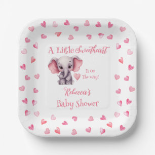 Elephant eine kleine Sweetheart Girl Baby Dusche Pappteller