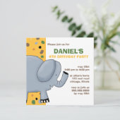 Elephant ・ Einladung zum Geburtstag (Stehend Vorderseite)