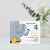 Elephant ・ Einladung zum Geburtstag (Stehend Vorderseite)