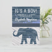 Elephant - Einladungen für ein Baby (Stehend Vorderseite)