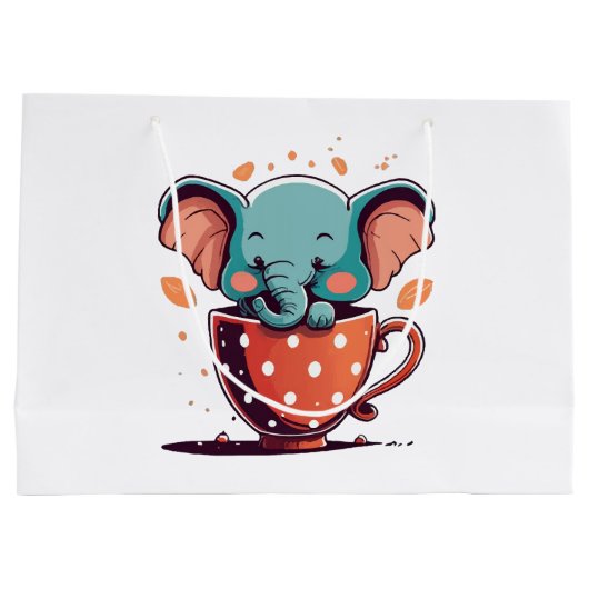 Elephant Elegance Große Geschenktüte (Rückseite)
