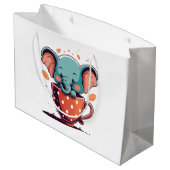 Elephant Elegance Große Geschenktüte (Rückseite Schrägansicht)