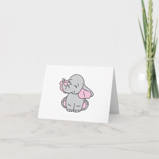 Elephant Elephant Cartoon Dankeskarte (Vorderseite)