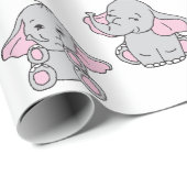Elephant Elephant Cartoon Geschenkpapier (Rolleneckpunkt)
