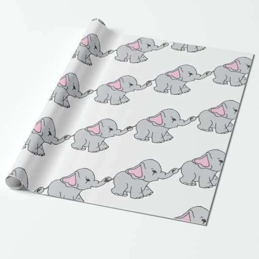 Elephant Elephant Cartoon Geschenkpapier (Ungerollt)