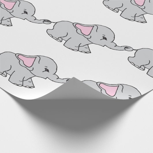 Elephant Elephant Cartoon Geschenkpapier (Ecke)