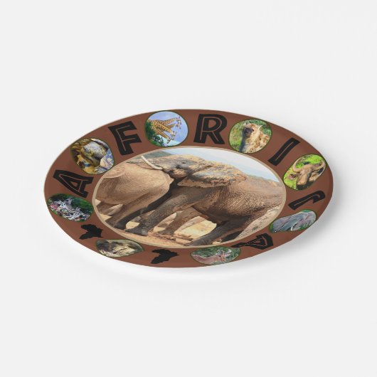 Elephant-Erholung Pappteller (Schrägansicht)