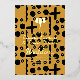 Elephant Ethnic African Indian Wedding Pressed Folieneinladung