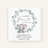 Elephant Eucalyptus Baby Girl Shower Guest Book Notizblock (Vorderseite)
