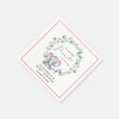 Elephant Eucalyptus Baby Girl Shower Serviette (Ecke)