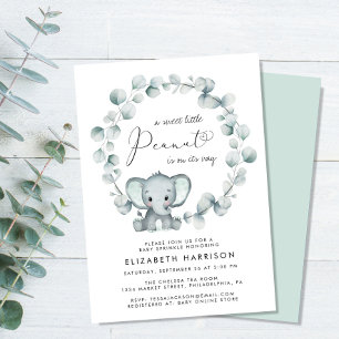Elephant Eucalyptus Baby Sprinkle Einladung