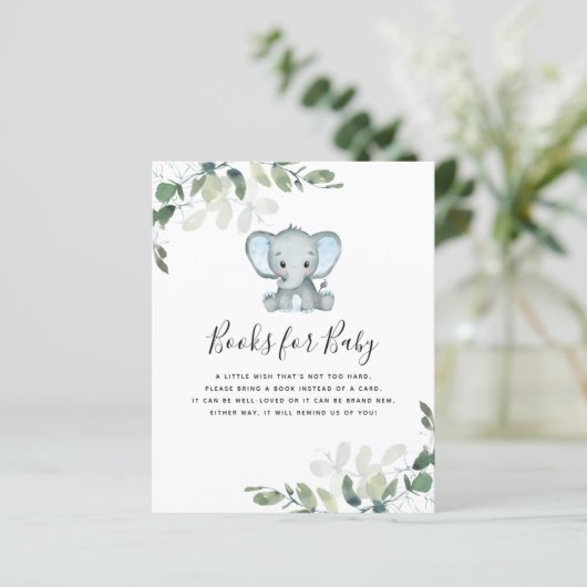 Elephant Eucalyptus-BUCHT für Babykarte (Stehend Vorderseite)