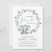 Elephant Eucalyptus Couples Baby Dusche Einladung (Vorderseite)