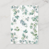 Elephant Eucalyptus Greenery Wreath Diaper Raffle Begleitkarte (Rückseite)