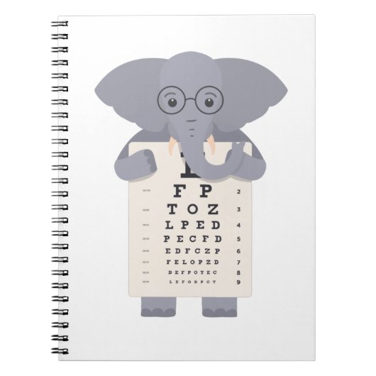 Elephant Eye Chart Notizblock (Vorderseite)